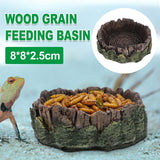 Reptile Drinking Basin Resin Turtle Snake Lizard Feeding Dish Bowl Water Feeder