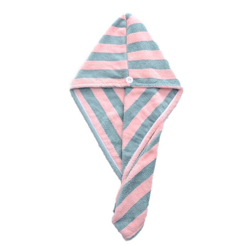 Magic Instant Dry Hair Towel Rapid Fast Drying Hair Towel Fast Absorbent Hat Cap - Pink Green