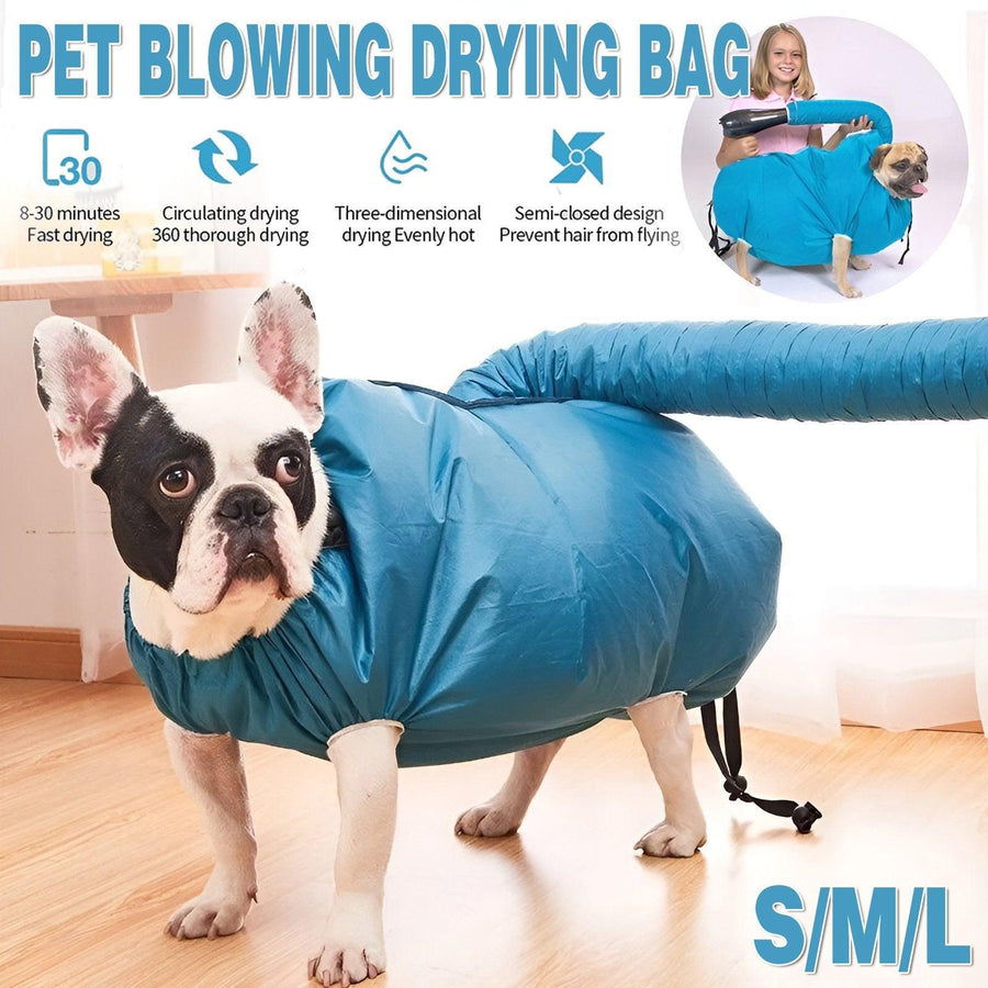 Pet Dog Cat Grooming Blower Hair Dryer Drying Bag Dry Cleaning Bathing Folding - S