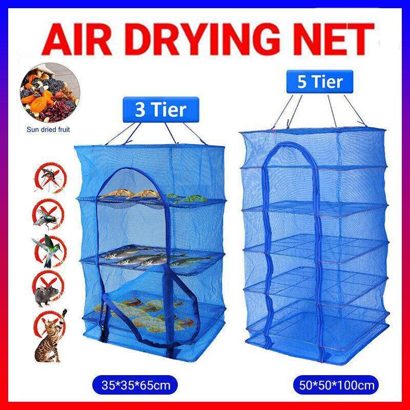 Air Dry Drying Net Vegetable Dehydrator Fruit Meat Fishing Jerky Food Beef Fish - 5Tiers