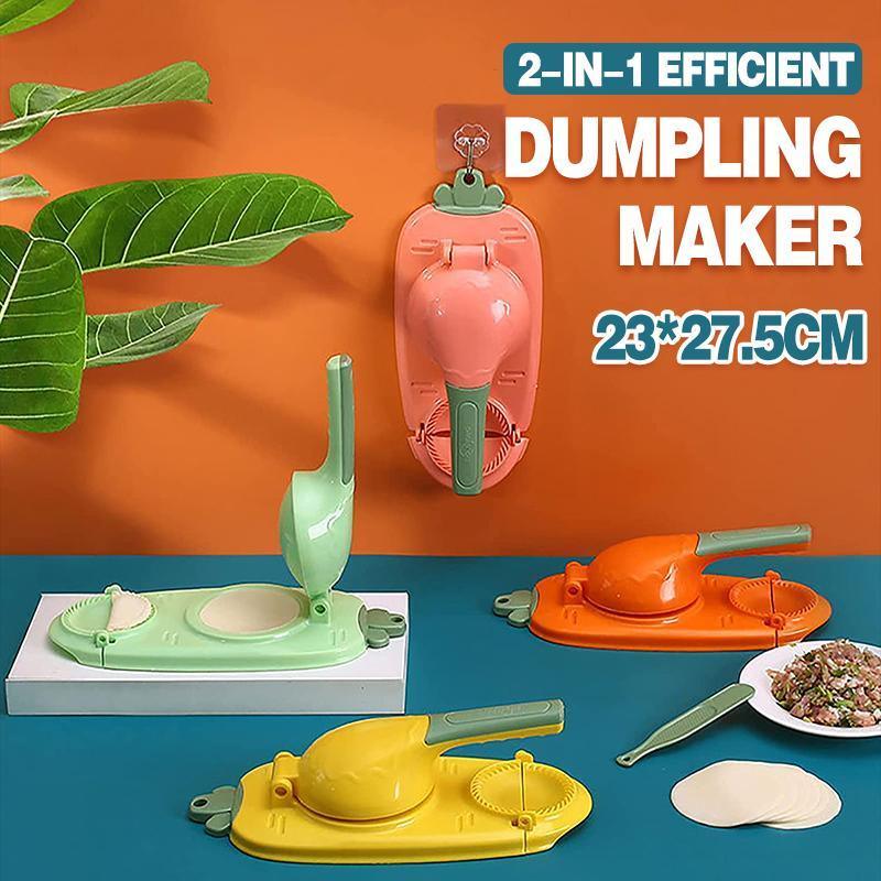2in1 Dumpling Skin Chapati Maker Press Machine Wrapper Mould Handle Tools Pastry - Orange Red