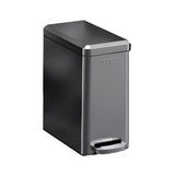 Kitchen Trash Can 9L Household Pedal Bin with Lid Large Capacity Waste Bucket - Tungsten Steel