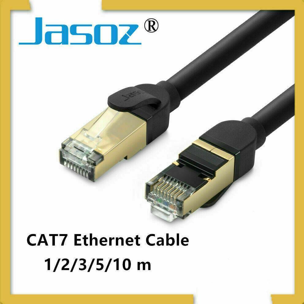 Jasoz Network Lan Cat7 Rj45 Cord Ethernet Shielded Cable Patch Lead 1-10M - 1 m