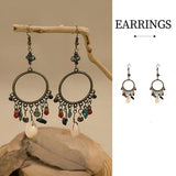 Bohemian Geometric Dreamcatcher Tassel Earrings Stylish Women Fashion Jewelry