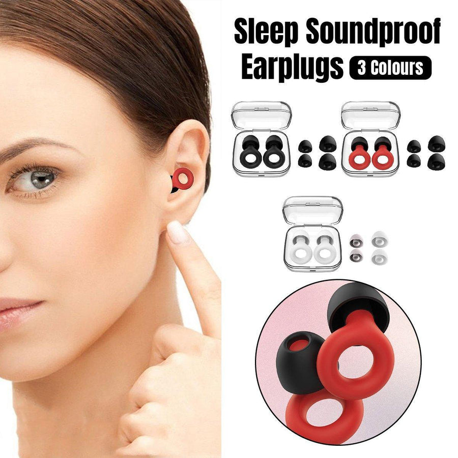 Anti-Noise Sleep Soundproof Earplugs Comfortable Foam Ear Plugs for Sleeping - Red
