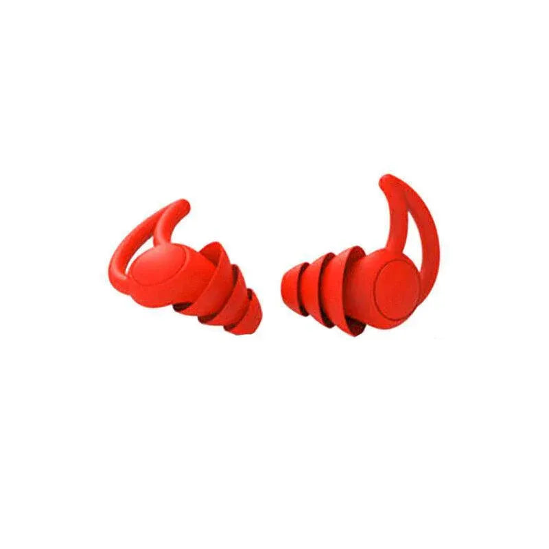 Comfortable Rhino Horn Style Silicone Ear Plugs for Sleeping - Red