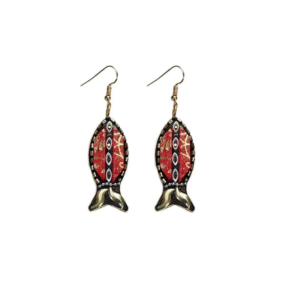 Retro Ethnic Style Earrings Fashion Jewelry for Women Bohemian Accessories - Red snakehead