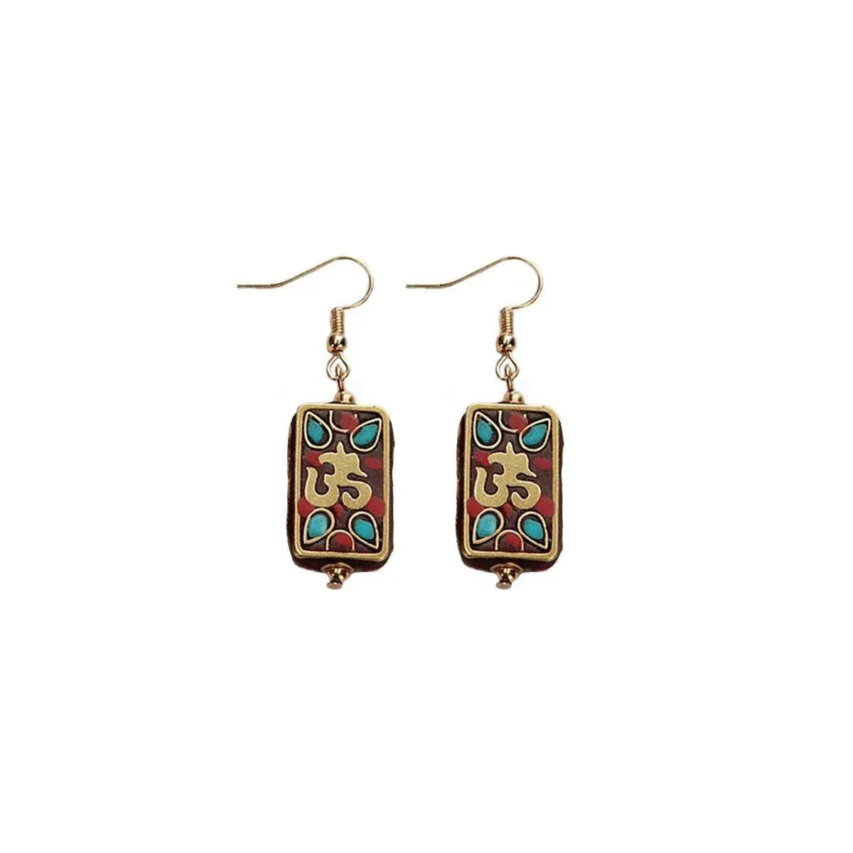 Retro Ethnic Style Earrings Fashion Jewelry for Women Bohemian Accessories - Square cards