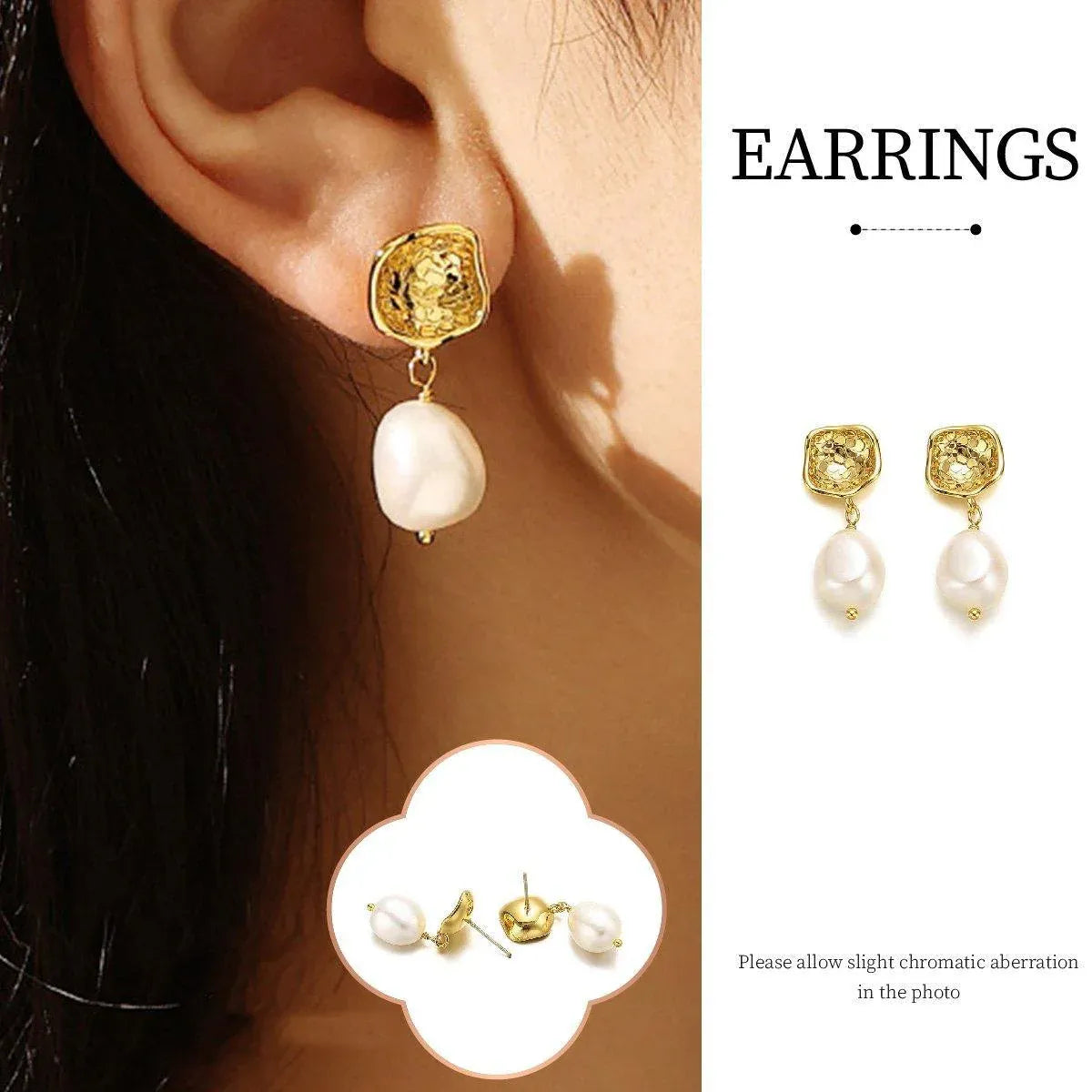 Elegant Baroque Earrings French Simple Fashion Jewelry for Women