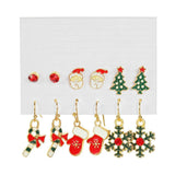 Festive Christmas Earrings Set for Women Holiday Jewelry Stud Set Gift Idea - 2