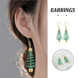 Festive Green Christmas Tree Earrings Holiday Jewelry for Women Gift Accessory