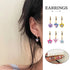 Colourful Geometric Earrings Glazed Zircon Fashion Dangle Sweet Jewelry