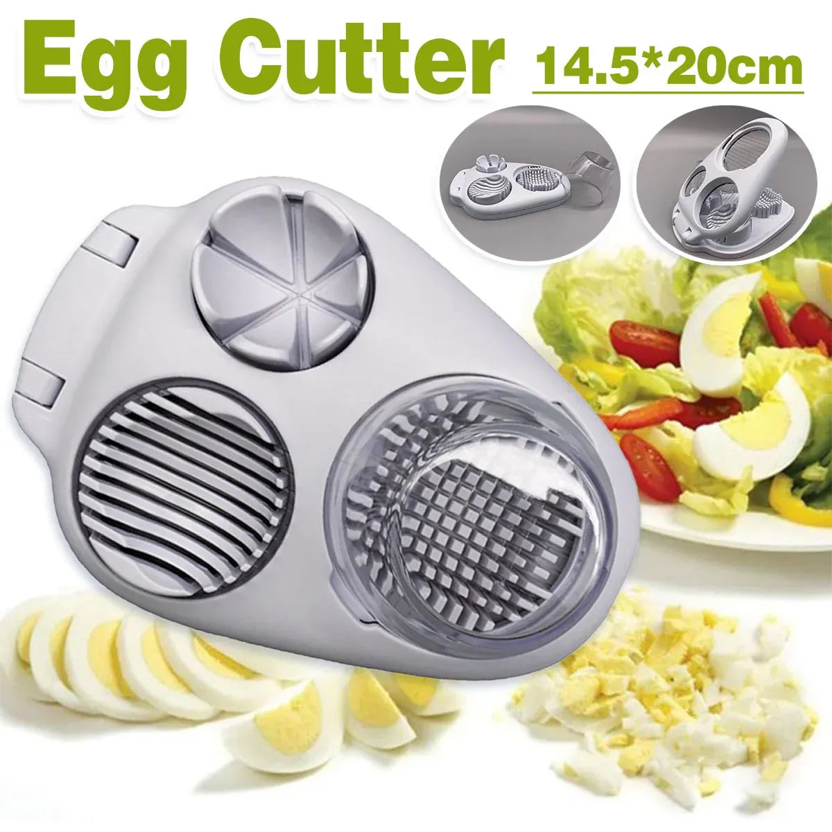 Egg Slicer Kitchen Egg Cutter Stainless Steel Boiled Egg Cutting Tool for Salad