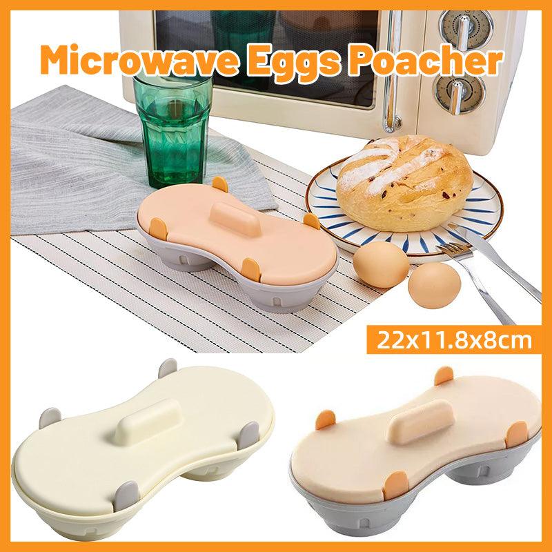 Microwave Egg Steamer With Lid Kitchen Egg Cooker Poacher Steam Box Container - Orange