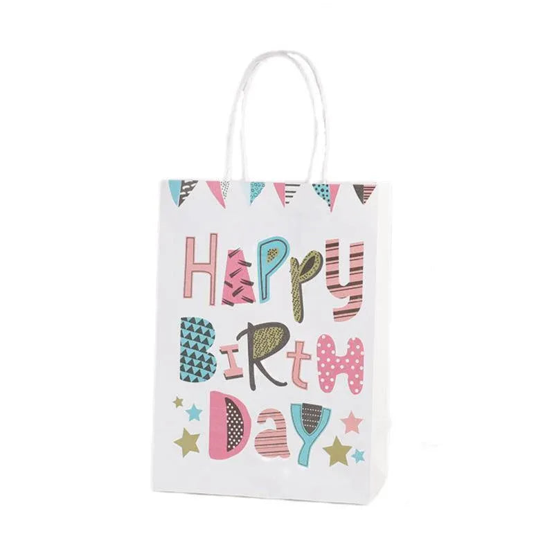 30X Premium Kraft Paper Tote Bag Durable Stylish High Capacity Birthday Gift Handbag - English-30pcs