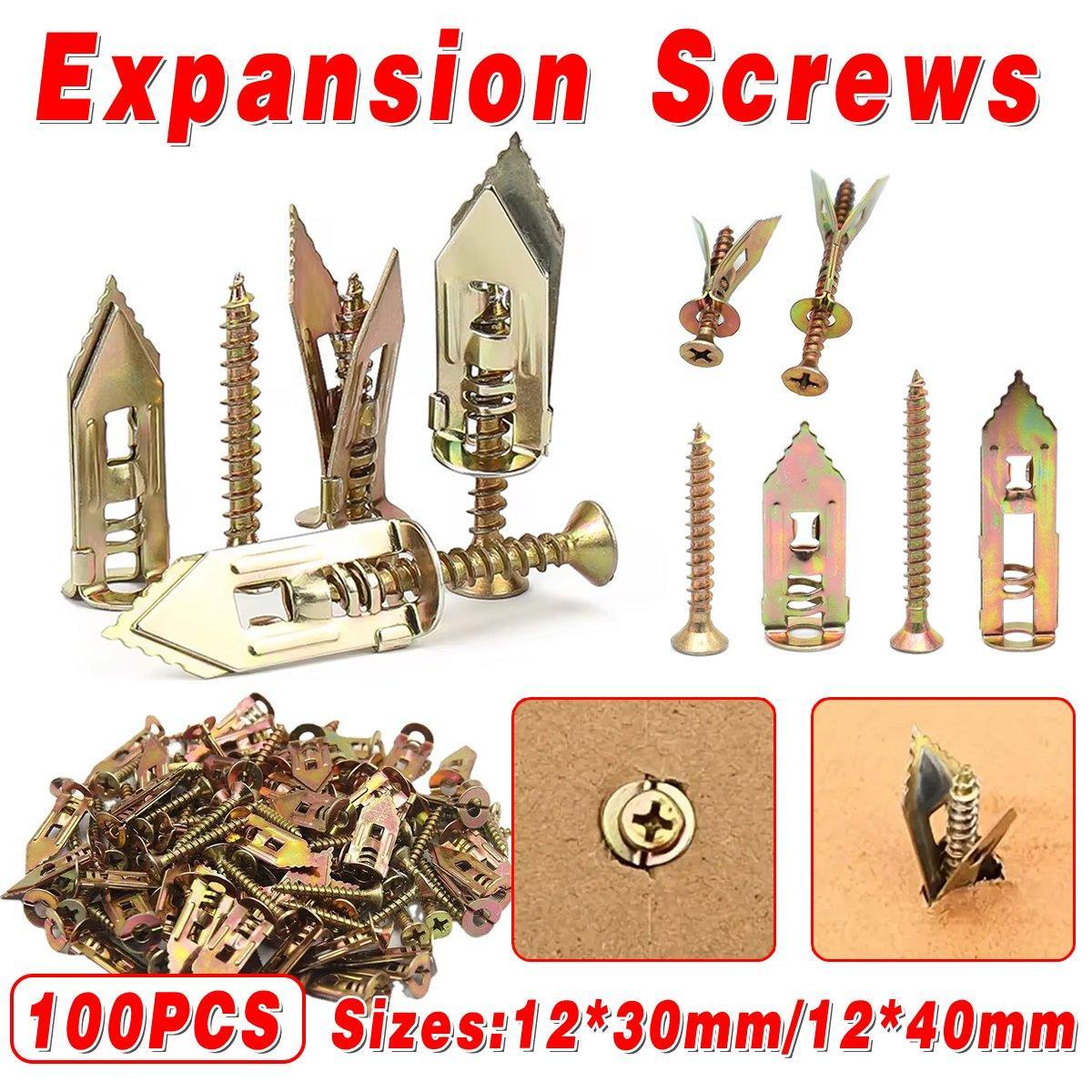 100PCS Self-Drilling Anchors Screws Percussion Expansion Kit -12x30mm/12x40mm - 12x40mm