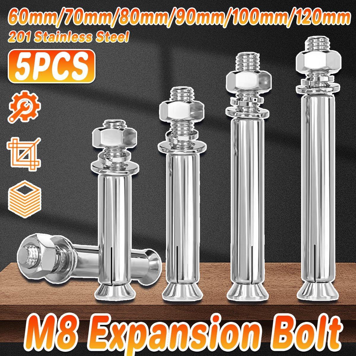 M8 Stainless Steel Expansion Anchor Bolts Heavy Duty Hex Head Screws - M8*80
