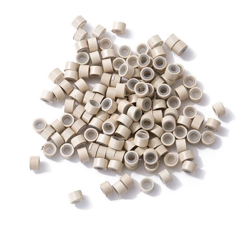 Hair Extension Micro Rings Beads 200 Silicone Lined Microbeads 5Mm X 3Mm Links