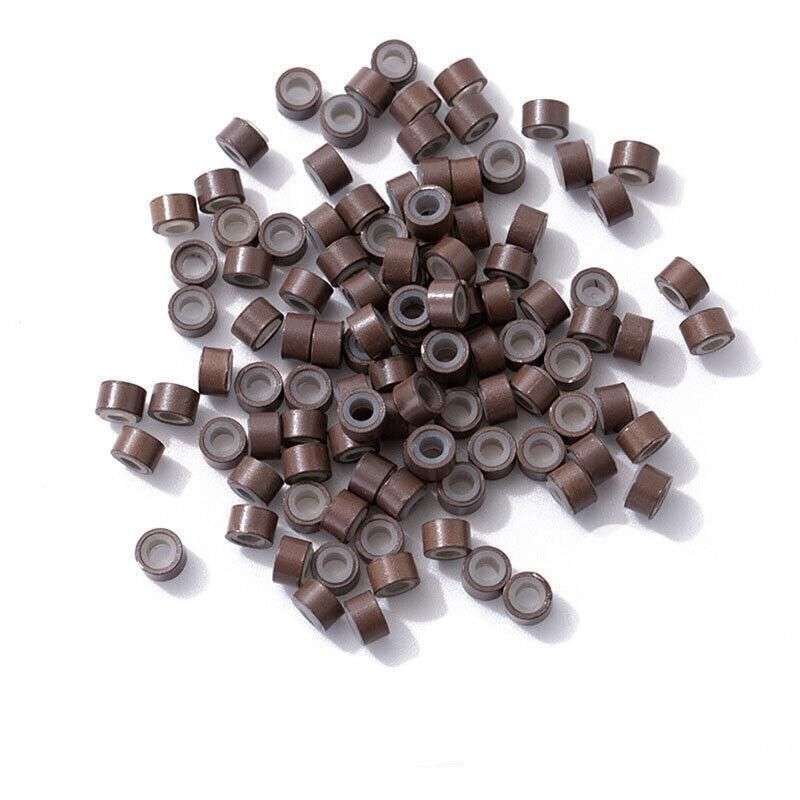 Hair Extension Micro Rings Beads 200 Silicone Lined Microbeads 5Mm X 3Mm Links