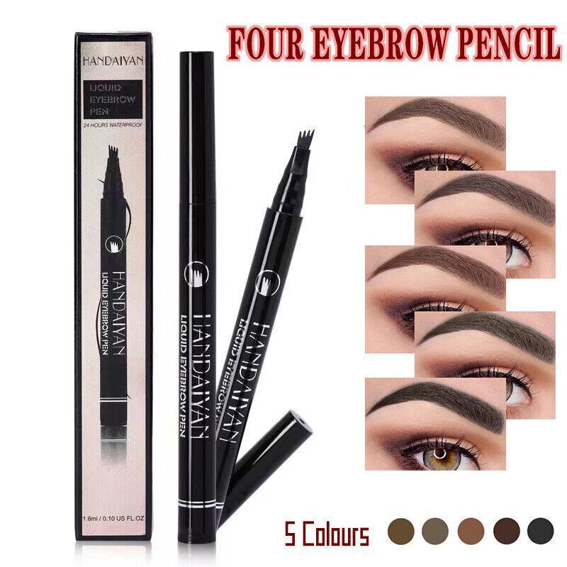 4 Tip Waterproof Microblading Eyebrow Pen for Natural Hair-Like Strokes - 2# Margarine