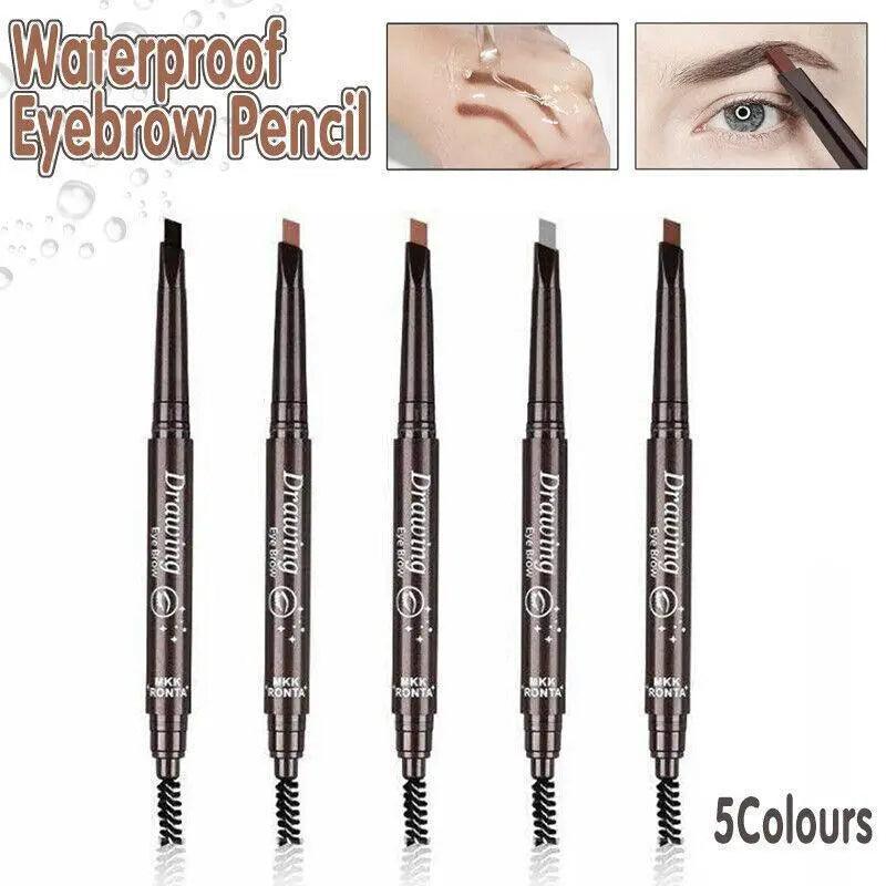 Waterproof Eyebrow Pencil Eye Brow Eyeliner Pen With Brush Makeup Cosmetic Tool - Light Coffee
