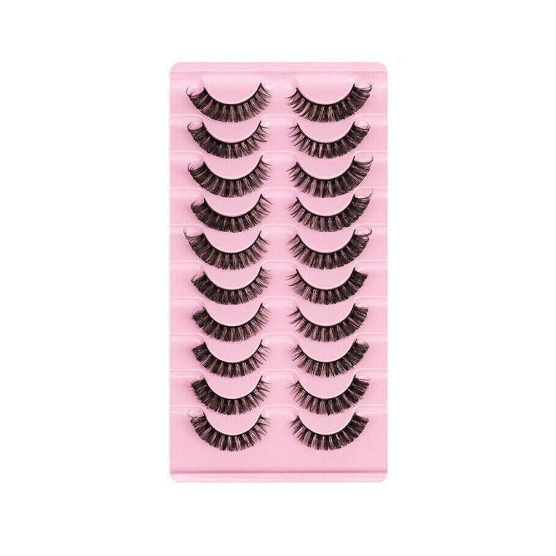 10 Pairs Russian D-Curl Mink False Eyelashes - Full & Curled - DH06-04