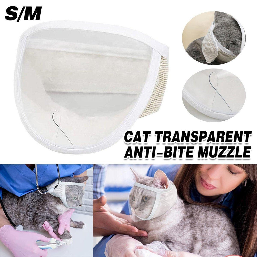 Breathable Kitten Headgear Clear Pet Mask Dog Anti Bite Scratch Protective Gear - S