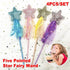 4pcs Sequin Fairy Wand Magic Pentagram Wand for Girls Party Favor Set
