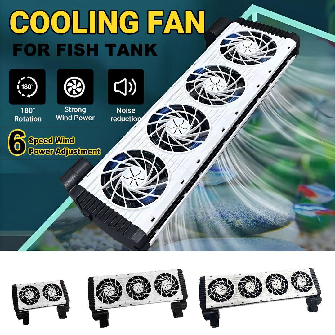 Mini Aquarium Cooling Fan for Fish Shrimp Tanks Quiet Temperature Control - Four head