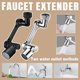 Multifunction Mechanical Arm Faucet Extender Rotatable Sink Tap Adapter Joint - Silver