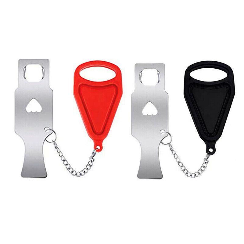 Portable Door Lock Hardware Travel Hotel Home Security Addalock Anti-Intrusion Device - Black