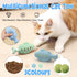 Interactive Cat Toys Fish Leaky Food Dispenser Fun Pet Play Chew Toy Durable - Green