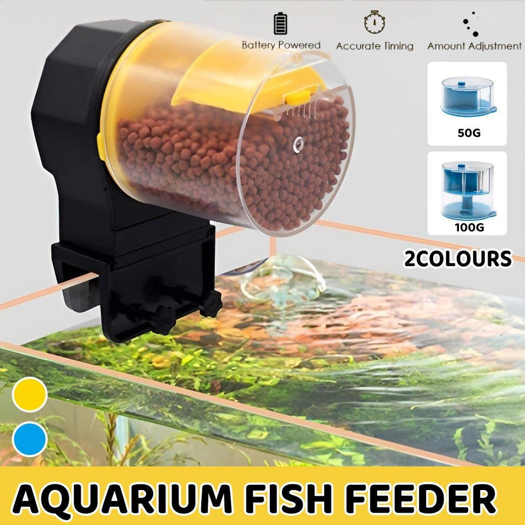 Intelligent Automatic Fish Feeder for Aquarium Large Capacity Timing Feeder - Yellow