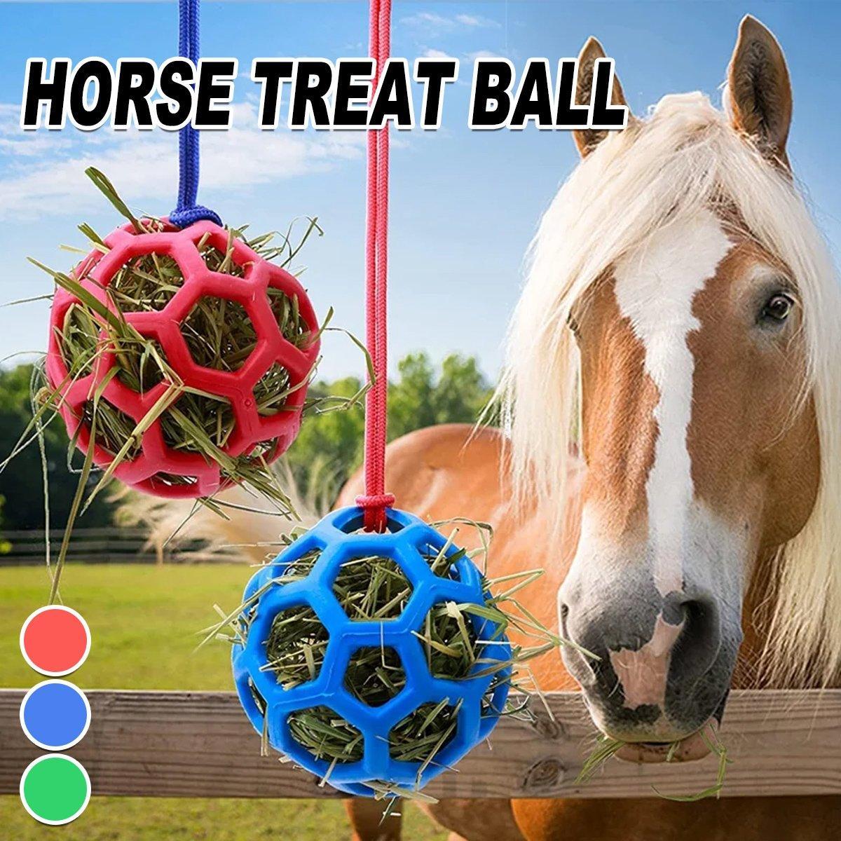 Hanging Hay Feeders Stable Feed Polo Feeding Balls Toy for Horses and Livestock - Blue