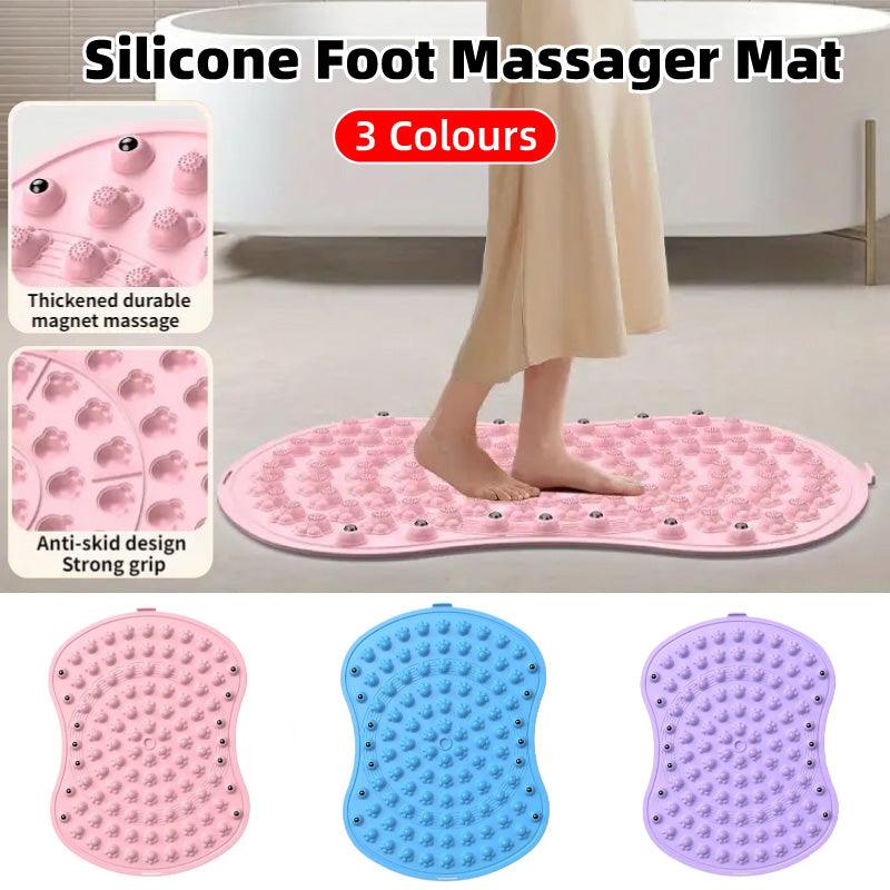 Soft Silicone Foot Massage Mat for Daily Comfort and Pressure Relief - Blue