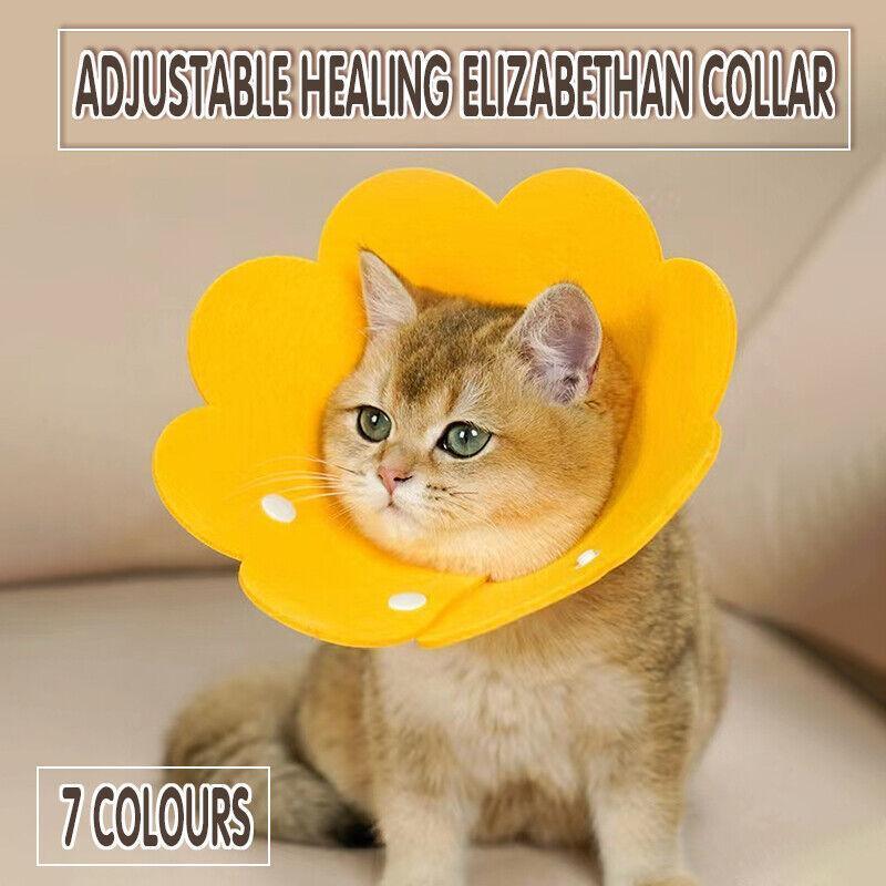 Pet Dog Cat Adjustable Soft Healing Elizabethan Collar Cone Medical Protective - Blue