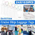 2/10PCS Cruise Ship Luggage Tags Holders Zip Pouch Keyring Steel Wire Cable - 2PCS