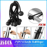 25X Elastic Ball Rope Bungee Cord Tarp Tie Down Strap Camping Tent Luggage Cord
