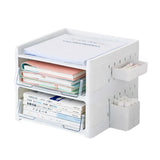 Desktop Pegboard Drawer Storage Shelf Multi Layer Home Office Desk Organiser - 3-Layer