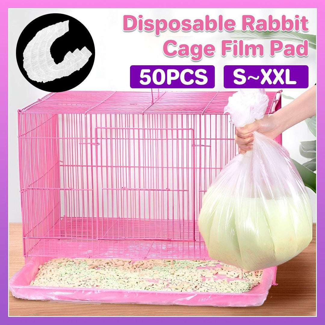 50Pcs Rabbit Cage Liners Disposable Plastic Mat Films Hamster Cage Cleaning Pad - XL-50PCS