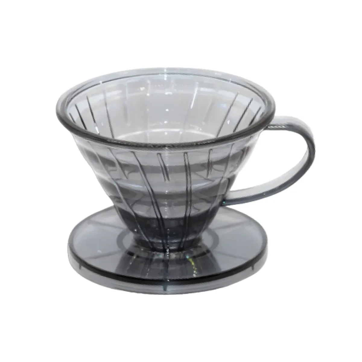 Household Hand Drip Coffee Filter Cup Reusable Plastic Cone Shaped HeatResistant - Grey
