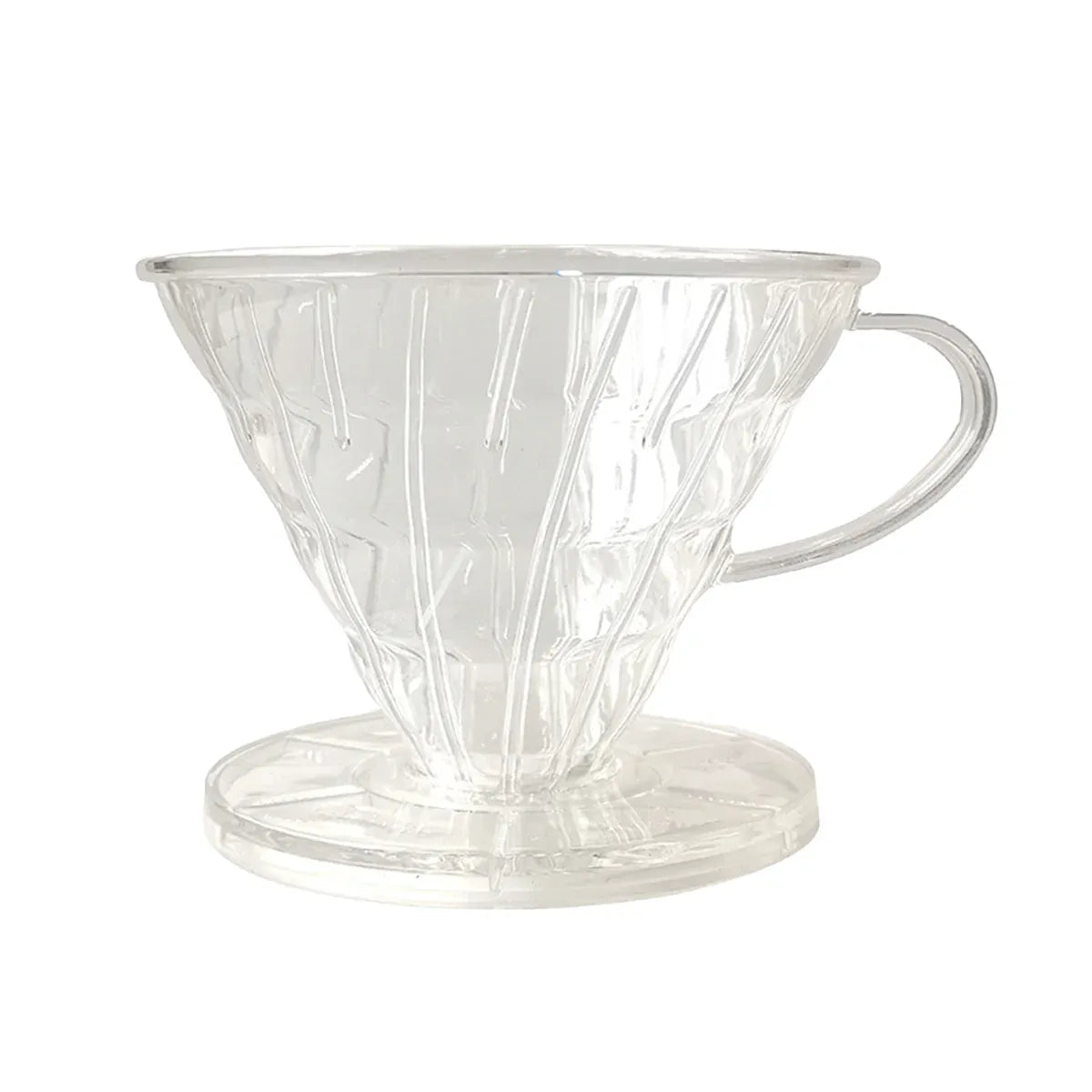 Household Hand Drip Coffee Filter Cup Reusable Plastic Cone Shaped HeatResistant - Transparent