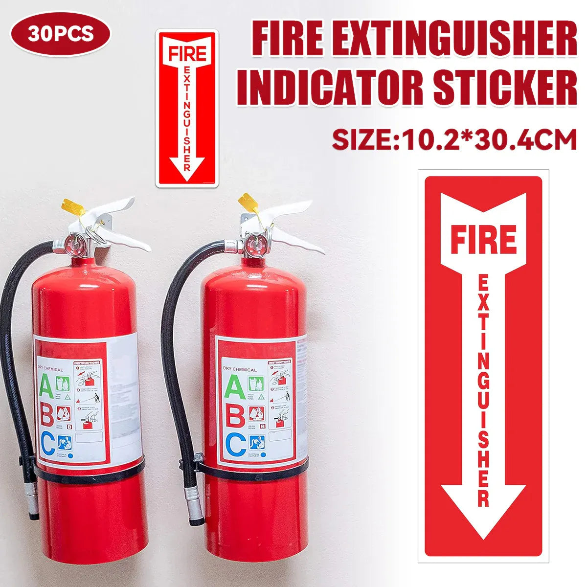 30PCS Fire Extinguisher Indicator Sticker Long-Lasting for Fire Safety Use