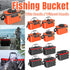 Portable Folding EVA Fishing Bucket Multi Use Live Fish Container with Strap - Orange-40cm