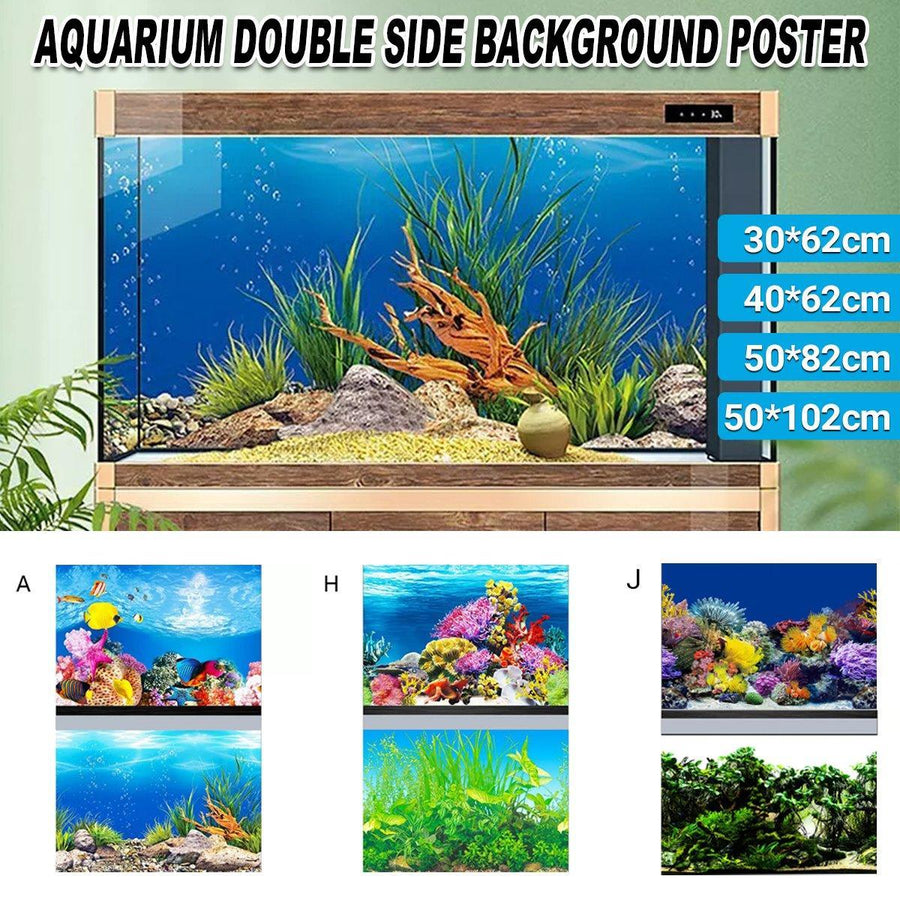 Aquarium Background Fish Tank Wallpaper Double Sided Decoration Sticker Paper - J-50cmx102cm
