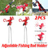 2Pcs Bank Fishing Rod Holders Adjustable Fish Pole Holder Ground Support Red