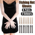 8 Pairs Black White Fishnet Gloves Long Sleeve Rhinestone Party Clubwear