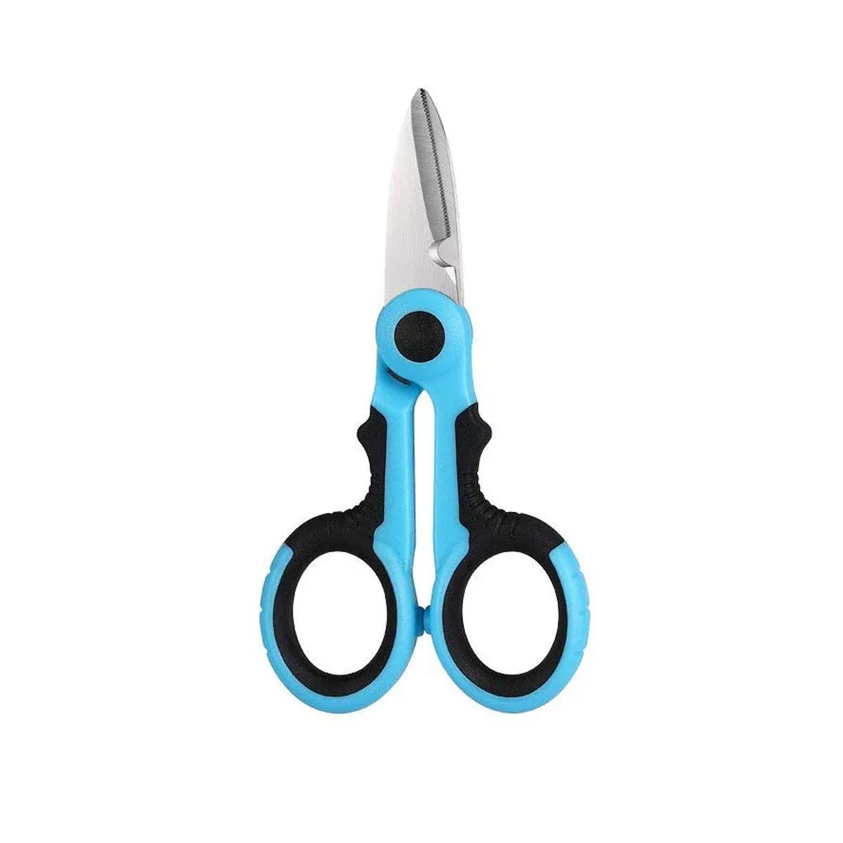 Multi Functional Serrated Fishing Scissors for Cutting Line Horse Fishing Gear - Blue