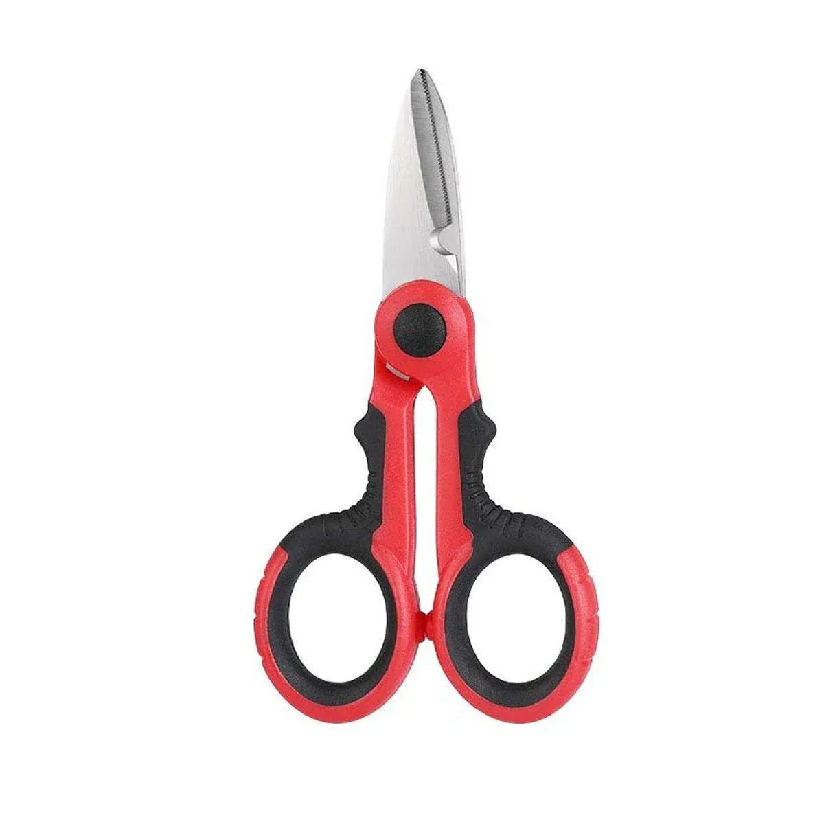 Multi Functional Serrated Fishing Scissors for Cutting Line Horse Fishing Gear - Red