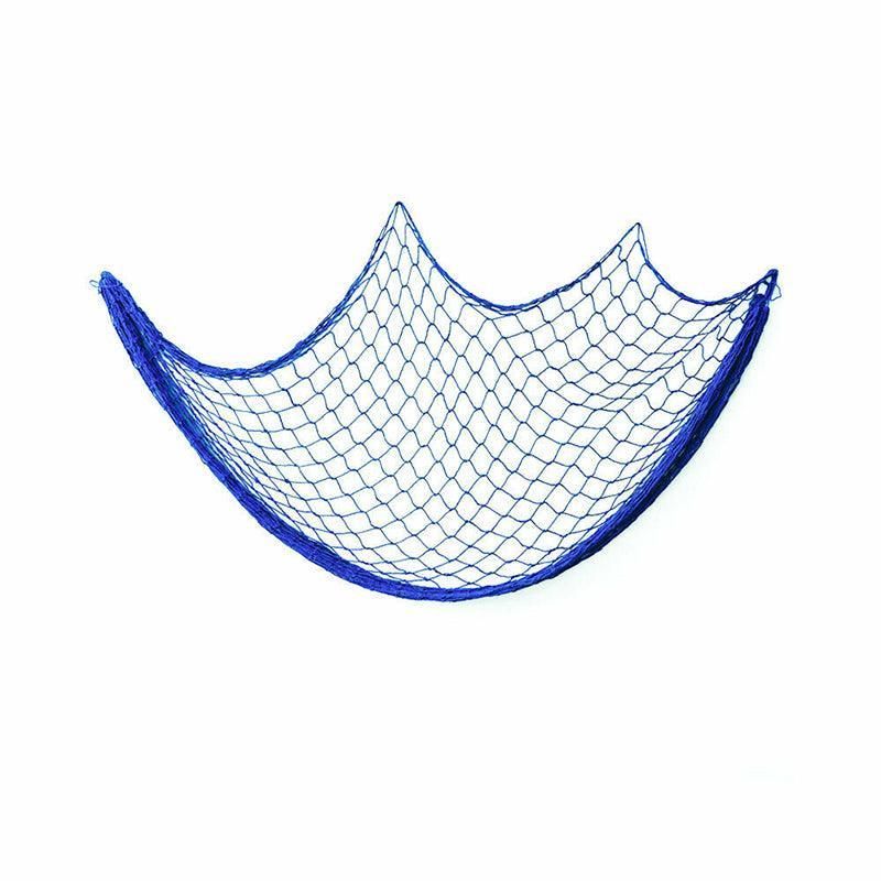 Fishing Net Decor DIY Beige/Blue Nautical Decorative Beach Mediterranean Party - Blue